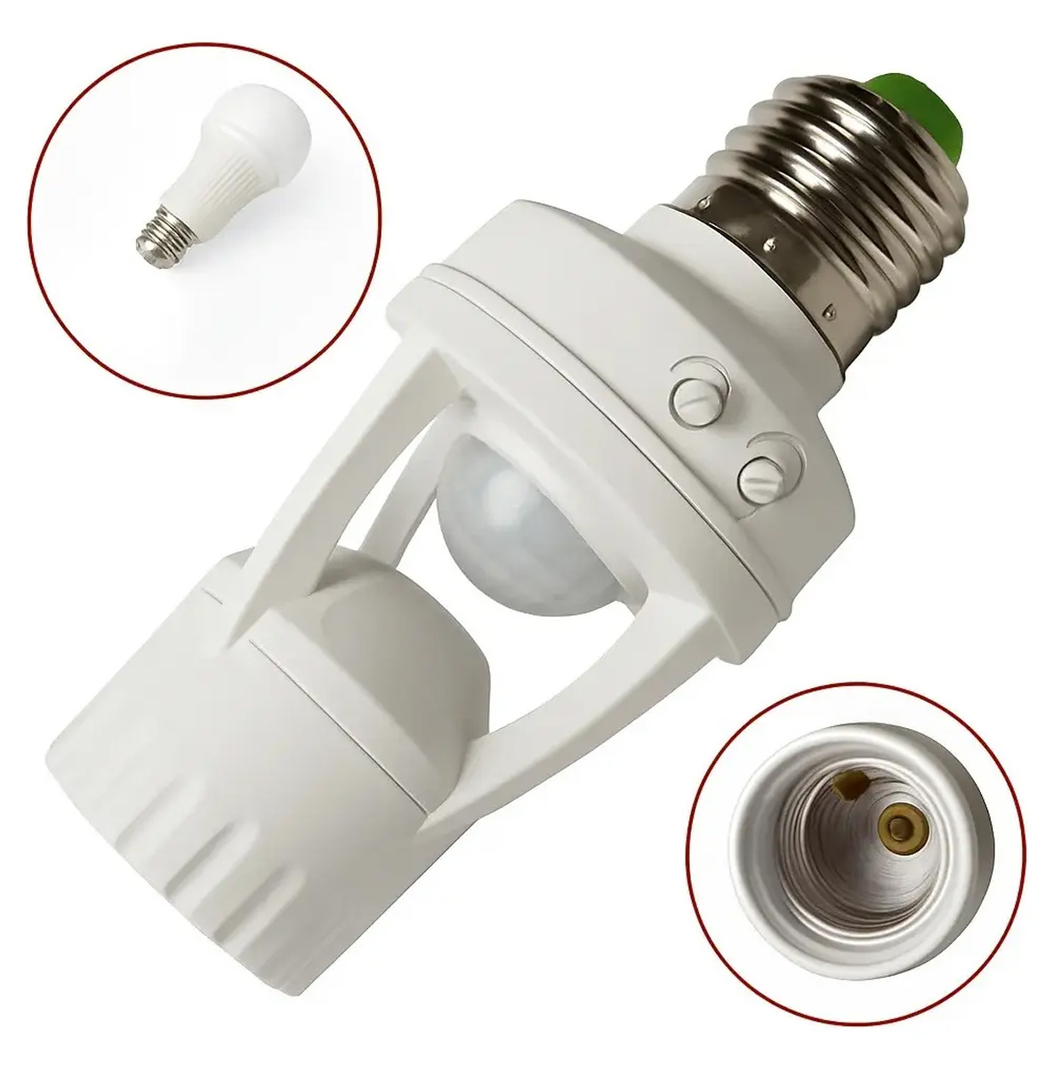 Adaptador Bocal Sensor De Presença Para Lâmpada Soquete E27