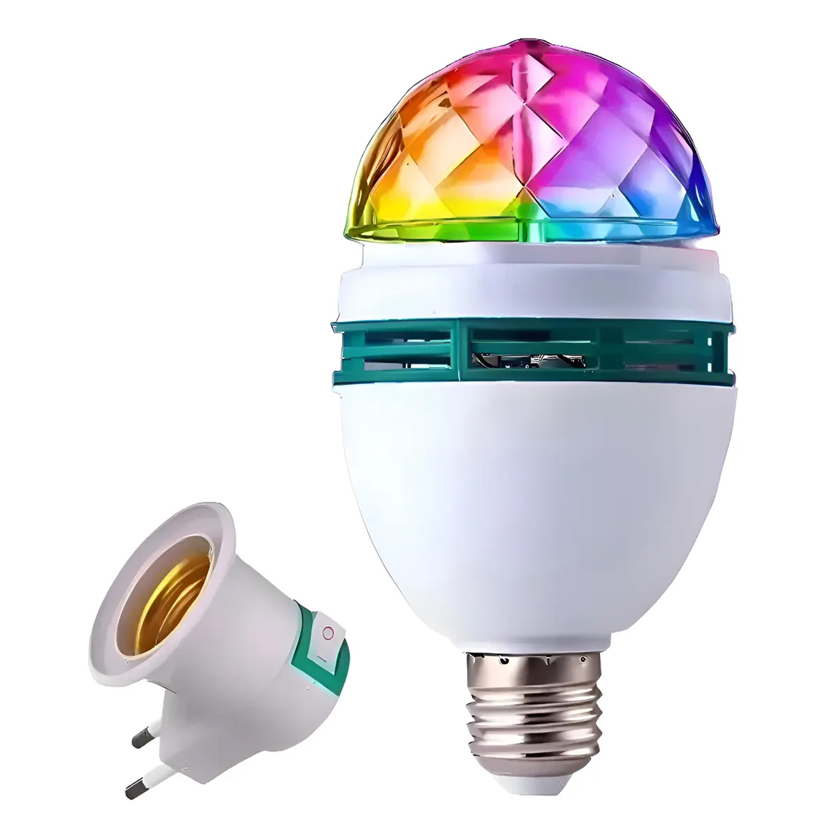 Globo De Luz Lâmpada Led Giratória Rgb